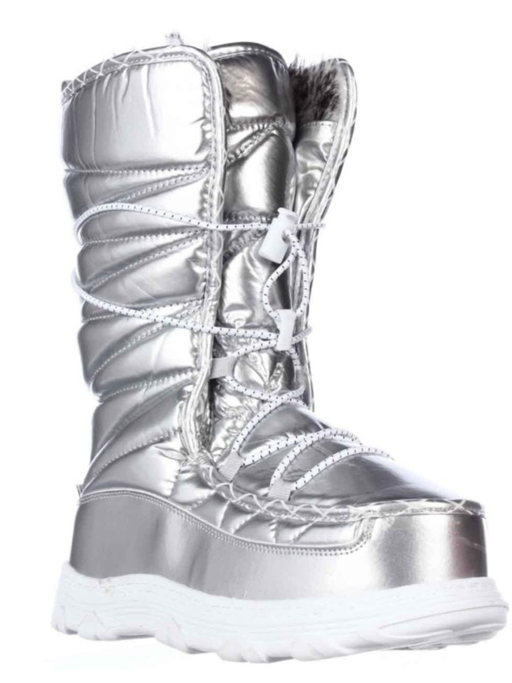 Khombu Moon Boots Metallic Silver Snow Boots Women Size 5M